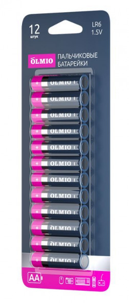 Элементы питания OLMIO AA/LR06 12 (042883)