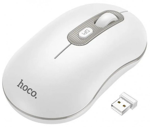 Мышь HOCO (6931474790958) GM21 серый/белый