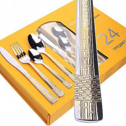 Набор столовых приборов 24пр MAYER&amp;BOCH 26467 серебристый/золотой 24пр