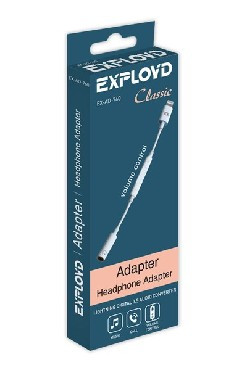 Переходник EXPLOYD EX-AD-760 Переходник Jack 3,5mm - 8 Pin bluetooth белый Classic