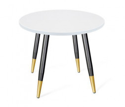 Стол SHEFFILTON SHT-TU14/80 МДФ черный муар/золото/белоснежная шагрень металл/МДФ (193459)