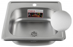 Мойка врезная FABIA 4806D Мойка врезная БЕЗ СИФОНА ДЕКОР 48х48 толщина 0,6мм глубина 160 мм под маленький сифон