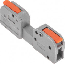 Клемма REXANT (07-5261) Клемма СМК 222-421R проходная разъемная 1 полюс серая 0,2-2,5/4мм (50 шт/уп)