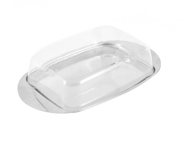 Масленка MALLONY Масленка из нерж стали с пластик крышкой серия OLIATORE, р-р 18*11*4 см (003879)