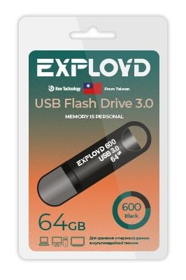 USB флэш-накопитель EXPLOYD EX-64GB-600-Black USB 3.0