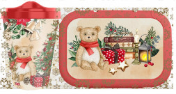 Емкость для сыпучих продуктов HOMVER Набор с декором &quot;Игрушки&quot;: стакан с крышкой 420мл + ланч-бокс 0,85л (красный) 223137106/03