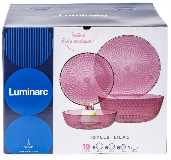 Столовый набор LUMINARC ИДИЛЛИЯ ЛИЛАК 19пр O0202