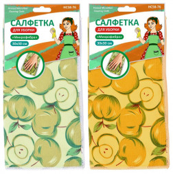 Салф д/уборки микрофибра (Яблочки) 30х30см 2 д MULTIDOM Салф д/уборки микрофибра (Яблочки) 30х30см НС58-76