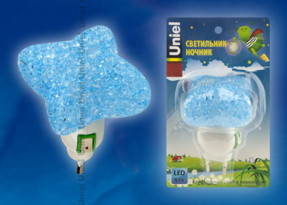 ЭЛЕКТРИКА UNIEL DTL-309-Звездочка/BLUE/1LED/0,1W