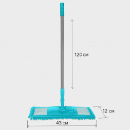 Швабра ЗЛАТА WR-KT204083 с телескопической ручкой голубой