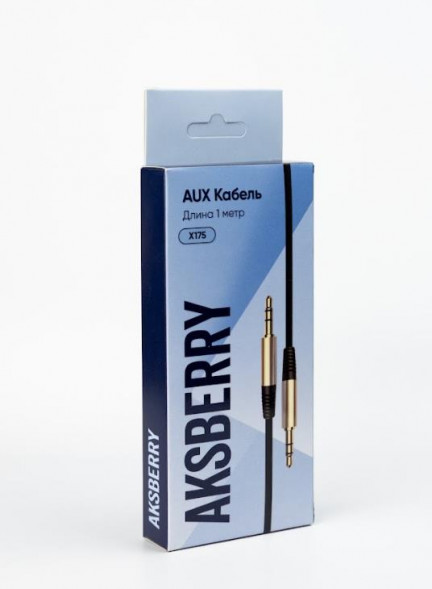 Кабель AKSBERRY (6900226040016) X175, jack 3.5mm-jack 3.5mm, круглый в силиконовой оплетке,1м , черный