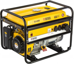 Генераторы бензиновые DENZEL Генератор бензиновый GE 6900, 5,5 кВт, 220В/50Гц, 25 л, ручной старт 94637