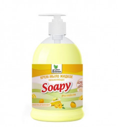 Жидкое мыло CLEAN&GREEN CG8110 Крем-мыло жидкое "Soapy" бисквит увлажняющее с дозатором 500 мл.