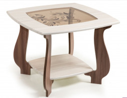 Стол журнальный БИТЕЛ Сж-22 Шампань/Шимо Ясень темный Р-3