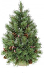 Ель искусственная BEATREES Ель Tiffany зеленая с инеем шишками и ягодами 0,6 м 1020606