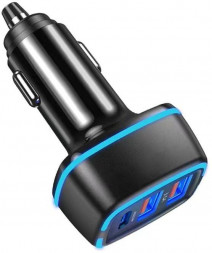 Автомобильное зарядное устройство AVS UC-742 USB 3 порта (USB QC 3.0 + PD Type C)
