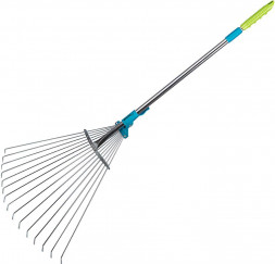 Грабли веерные PALISAD стальные, 190 - 600 х 790 - 1620 мм,15 зубьев, раздвижные,стальной черенок, Luxe, 61787