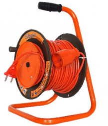 Удлинитель силовой GLANZEN EB-30-010, на катушке, с/з, 1 роз -30 м, сварочный