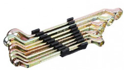 Набор инструмента ЕРМАК 736-076 Набор ключей накидных, 8 предм., 8x10 - 19x22мм, желтый цинк, пластик холдер