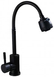 Смеситель АНТЕЙ 511516-ANT Булат Смеситель д/кухни шар. с гибким изливом нерж.сталь черный