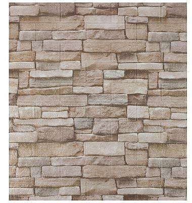 Панель самоклеящаяся РЫЖИЙ КОТ Панель самоклеящаяся Кирпич 70х77см, бежево-коричневый