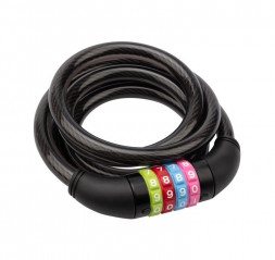 Разное ЧЕТЫРЕ СЕЗОНА (79-0216) ТРОСОВЫЙ КОДОВЫЙ ЗАМОК 150 СМ, ЧЕРНЫЙ