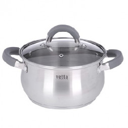 Кастрюля VETTA Вена 18х10,5см. 2,6л. со стекл. крышкой, индукция 822-054