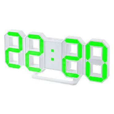 Часы будильник PERFEO (PF-5202) LUMINOUS PF-663, белый/зеленый