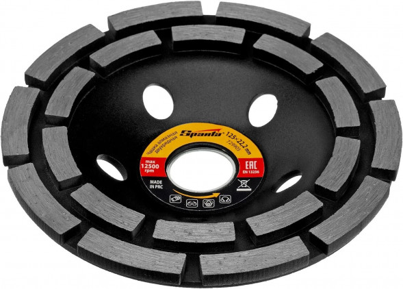 Чашка алмазная SPARTA Чашка алмазная зачистная, 125 мм, двухрядная// SPARTA Чашка алмазная зачистная, 125 мм, двухрядная//