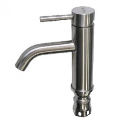 Смеситель для раковины МАК 6111 Смеситель на раковину литой корпус изогнутый гусак из нержавеющей стали марка 304