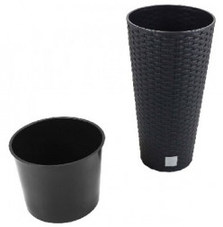 Кашпо PROSPERPLAST Кашпо RATO TUBUS DRTUS300-S433 антрацит 2пр 15 и 27л