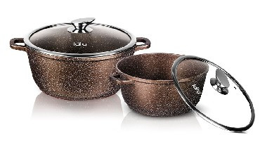 Набор из нержавеющей стали LARA LR02-111 Набор посуды RIO CHOCO 2 пр., (кастр. 3.1л + 5,0л) ПОДАРОК LARA LR04-36 500мл
