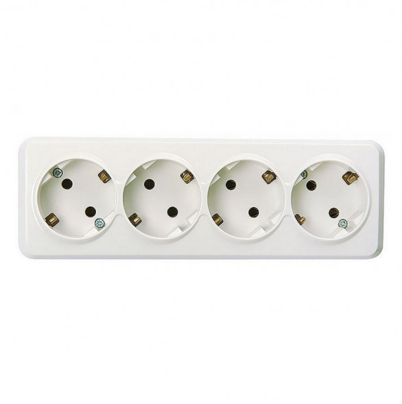 Розетка SMARTBUY (SBE-03w-16-S4-Z) Юпитер, 4-местная, белый