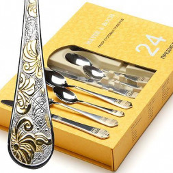 Набор столовых приборов 24пр MAYER&BOCH 26470 серебристый/золотой 24пр