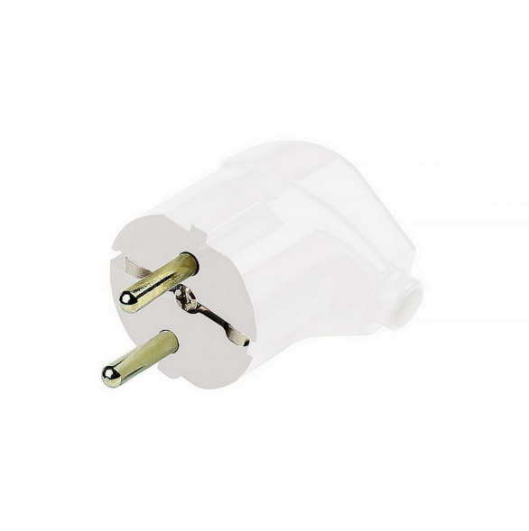 вилка SMARTBUY (SBE-16-P02-w) Вилка угловая с заземлением белая 16А 250В