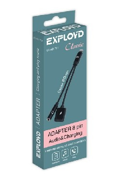 Переходник EXPLOYD EX-AD-761 Переходник Jack 3,5mm - 8 Pin Classic черный