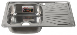 Мойка врезная FABIA 62322L Мойка врезная 78х48 левая толщина 0,8 мм глубина 180 мм + большой сифон с переливом