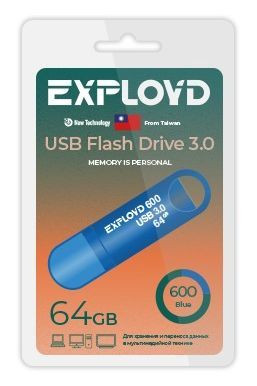 USB флэш-накопитель EXPLOYD EX-64GB-600-Blue USB 3.0