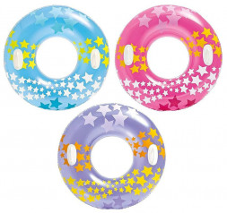 Круг для плавания INTEX Круг надувной для плавания 91 см. Яркие звезды (3 вида). Арт. 59256NP
