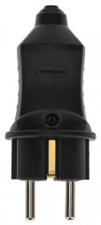 PROCONNECT Вилка влагозащищенная прямая 2P+PE, 230В, 16А, IP44, каучук, черная
