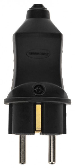 PROCONNECT Вилка влагозащищенная прямая 2P+PE, 230В, 16А, IP44, каучук, черная