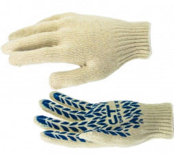 перчатки СИБРТЕХ Перчатки трикотажные, ПВХ-покрытие "Протектор" 7 класс, Россия 67704