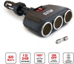 AVS CS316 прикуривателя 12/24 (на 3 выхода)