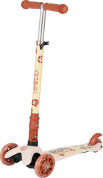 Самокат VELOBIBI 3-х колесный City (54*11*62-84см,кол. 118/76мм PU, склад. ручка, до 50кг) бежевый СМК-2611 ПП-00220249