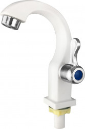 Кран на одну воду BRIMIX 668 Кран на одну воду металлокерамика БЕЛЫЙ из высокопрочного пластика АБС