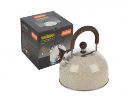 Чайник MALLONY Чайник STORIA, объем 2,5 л, из нерж стали со свистком, окрашенный, ручка под дерево (007190)