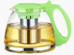Чайник стеклянный &quot;ГОДЖИ&quot; салатовый с ситом, пластик. ручка + крышка TIMA Чайник стеклянный &quot;ГОДЖИ&quot; салатовый 1300мл с ситом, пластик. ручка + крышка A083GR-13