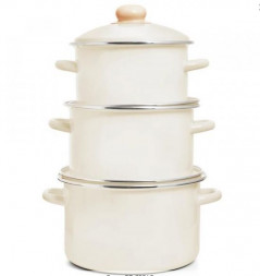 Набор посуды ЭСТЕТ Набор посуды ЭТ-75340 "Жемчужная" цилиндрический 2.0+3.0+4.0л 6 пр