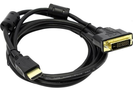 Кабель HDMI DVI 5BITES APC-073-020 HDMI M / DVI M / 24+1 / DUAL LINK / FERRITES / 2M