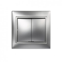 выключатель SMARTBUY (SBE-01s-10-SW2-0-c) Венера, 2-клавишный,серебрро